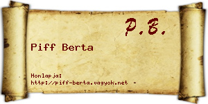 Piff Berta névjegykártya